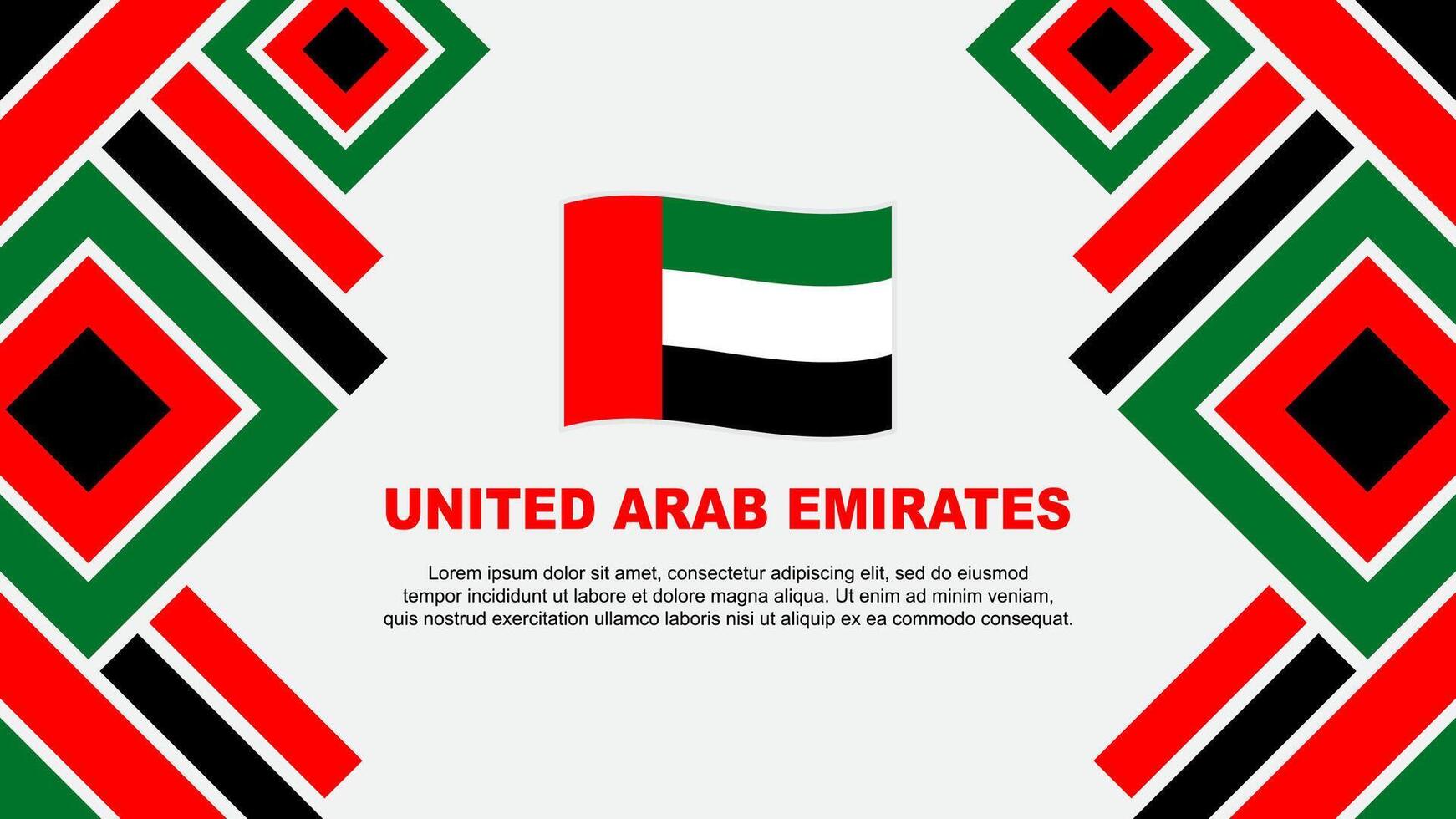 vereinigt arabisch Emirate Flagge abstrakt Hintergrund Design Vorlage. vereinigt arabisch Emirate Unabhängigkeit Tag Banner Hintergrund Vektor Illustration