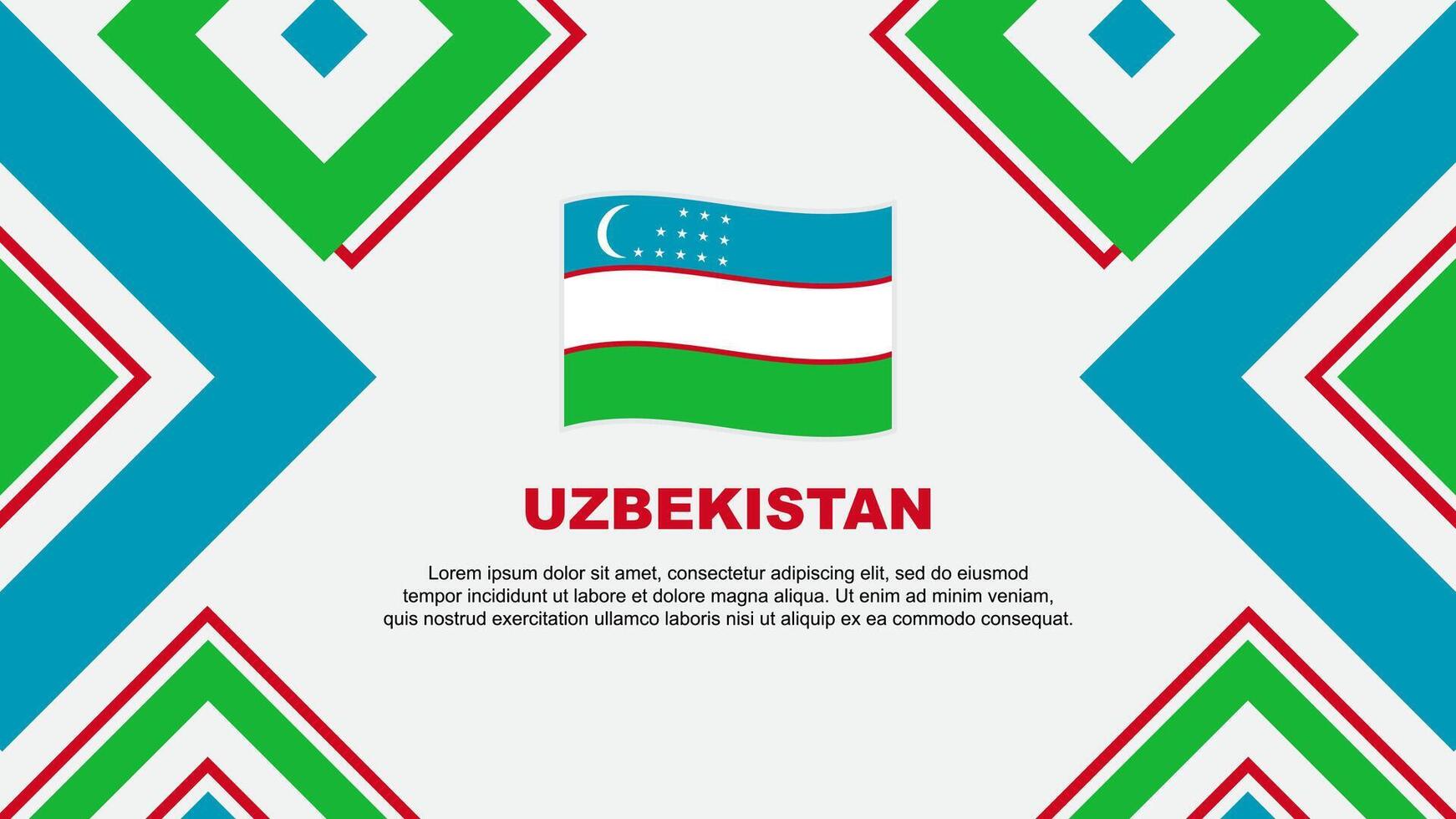 uzbekistan flagga abstrakt bakgrund design mall. uzbekistan oberoende dag baner tapet vektor illustration. uzbekistan oberoende dag