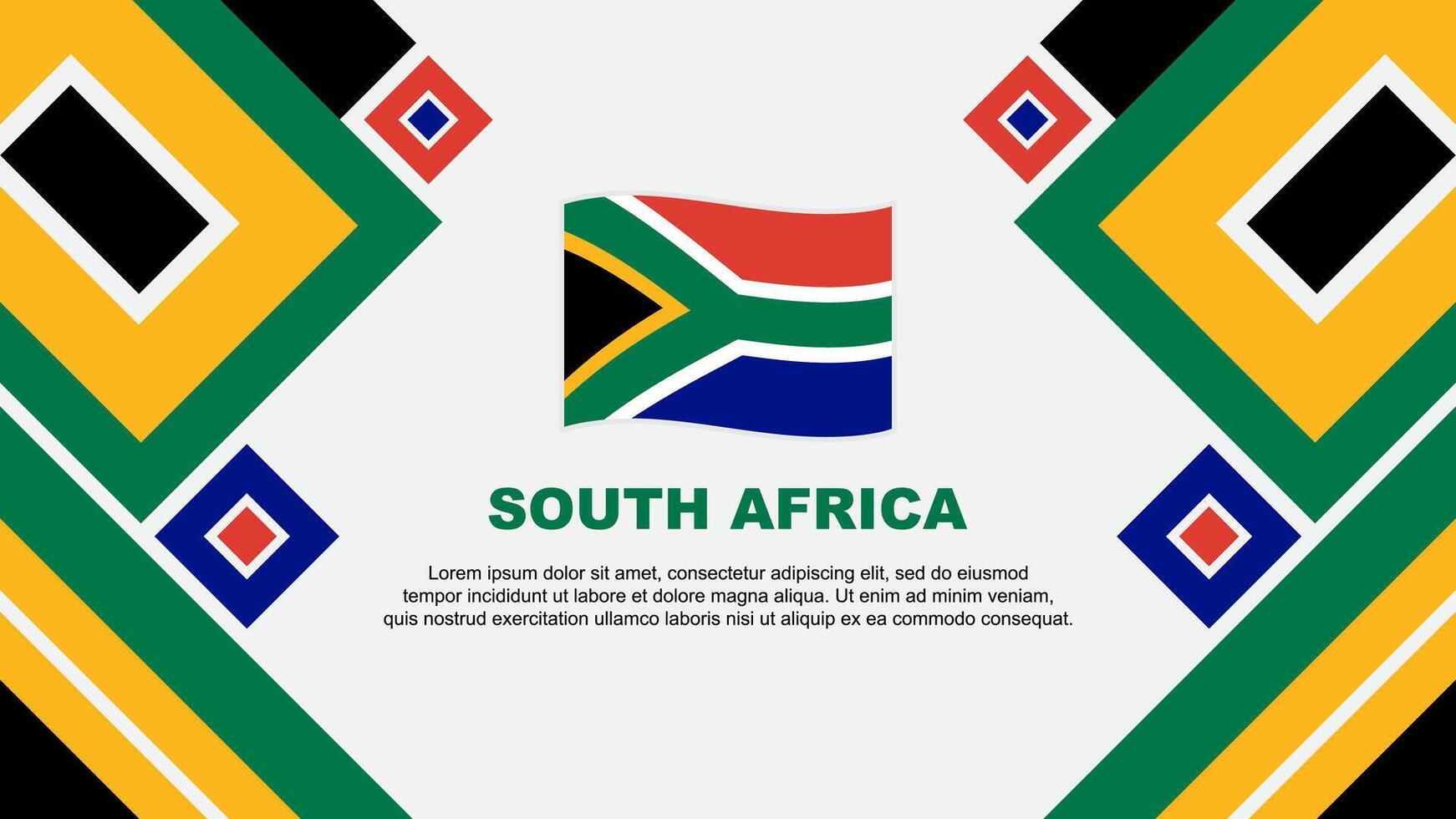 Süd Afrika Flagge abstrakt Hintergrund Design Vorlage. Süd Afrika Unabhängigkeit Tag Banner Hintergrund Vektor Illustration. Süd Afrika Karikatur