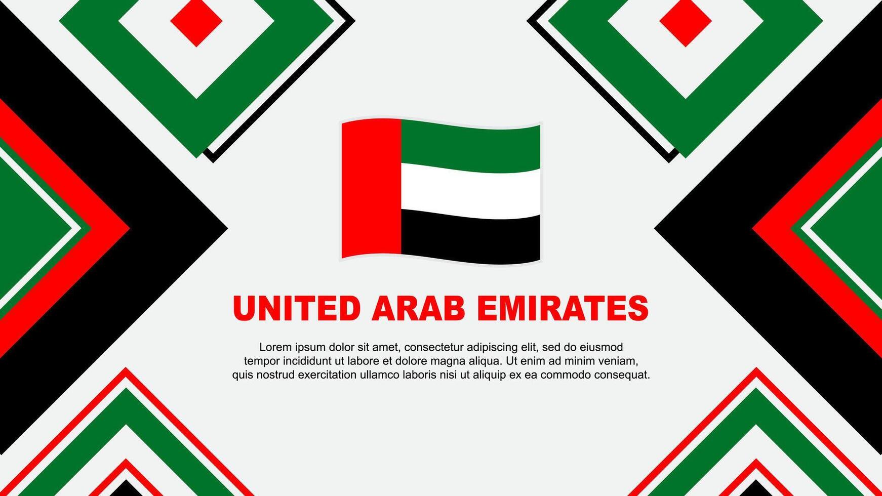 vereinigt arabisch Emirate Flagge abstrakt Hintergrund Design Vorlage. vereinigt arabisch Emirate Unabhängigkeit Tag Banner Hintergrund Vektor Illustration. Unabhängigkeit Tag