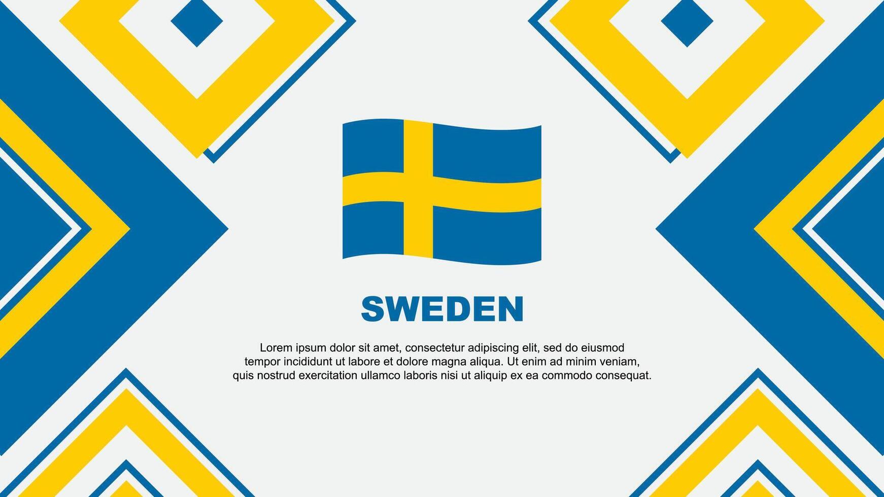 Sverige flagga abstrakt bakgrund design mall. Sverige oberoende dag baner tapet vektor illustration. Sverige oberoende dag