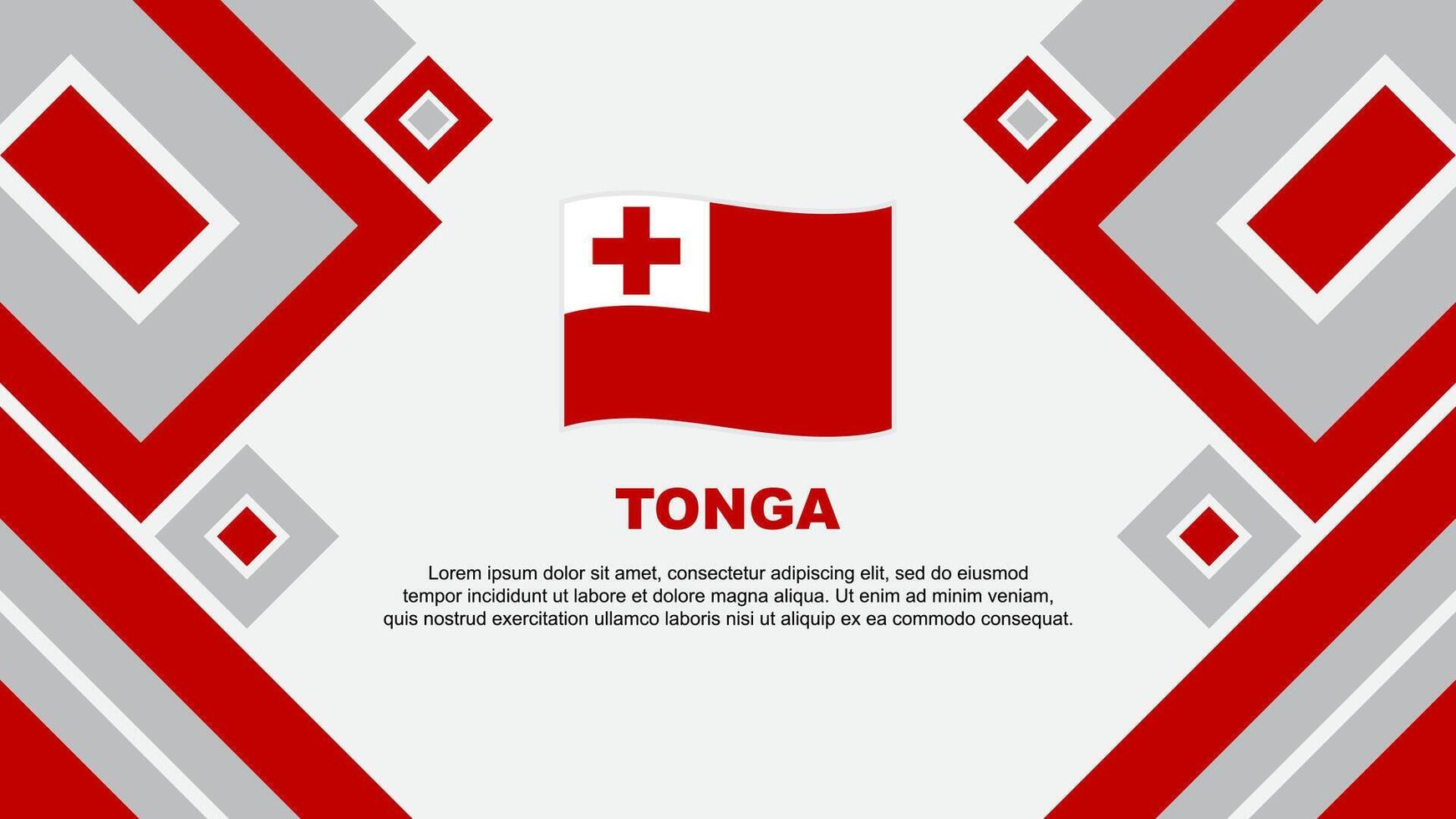 Tonga Flagge abstrakt Hintergrund Design Vorlage. Tonga Unabhängigkeit Tag Banner Hintergrund Vektor Illustration. Tonga Karikatur