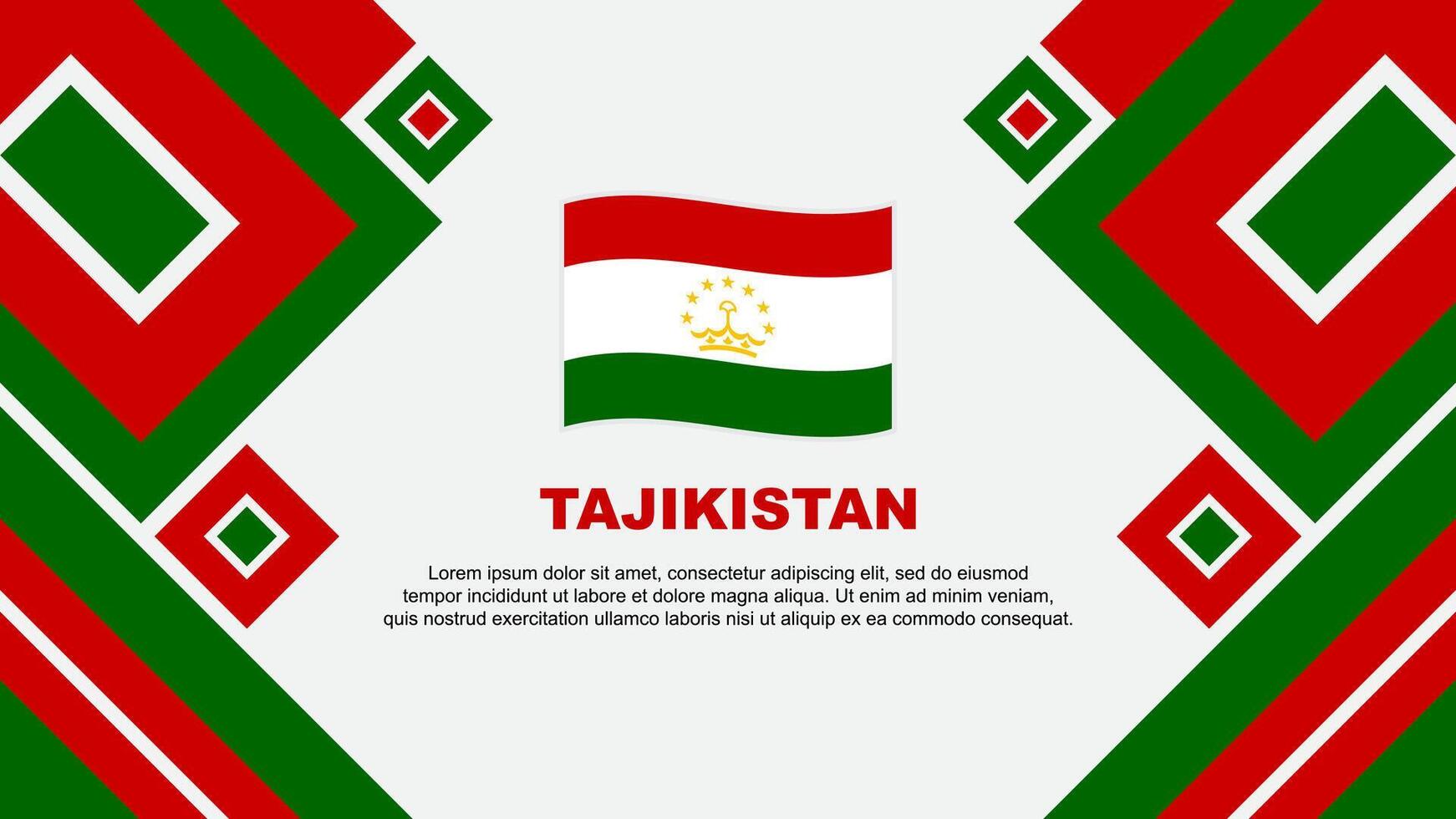 tadzjikistan flagga abstrakt bakgrund design mall. tadzjikistan oberoende dag baner tapet vektor illustration. tadzjikistan tecknad serie