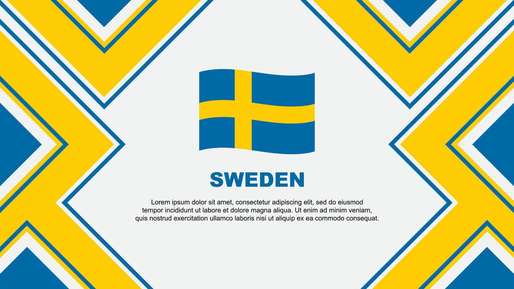 Sverige flagga abstrakt bakgrund design mall. Sverige oberoende dag baner tapet vektor illustration. Sverige vektor