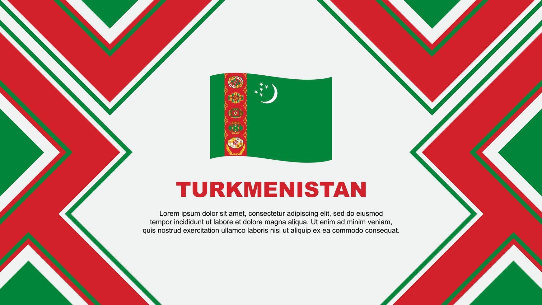turkmenistan flagga abstrakt bakgrund design mall. turkmenistan oberoende dag baner tapet vektor illustration. turkmenistan vektor