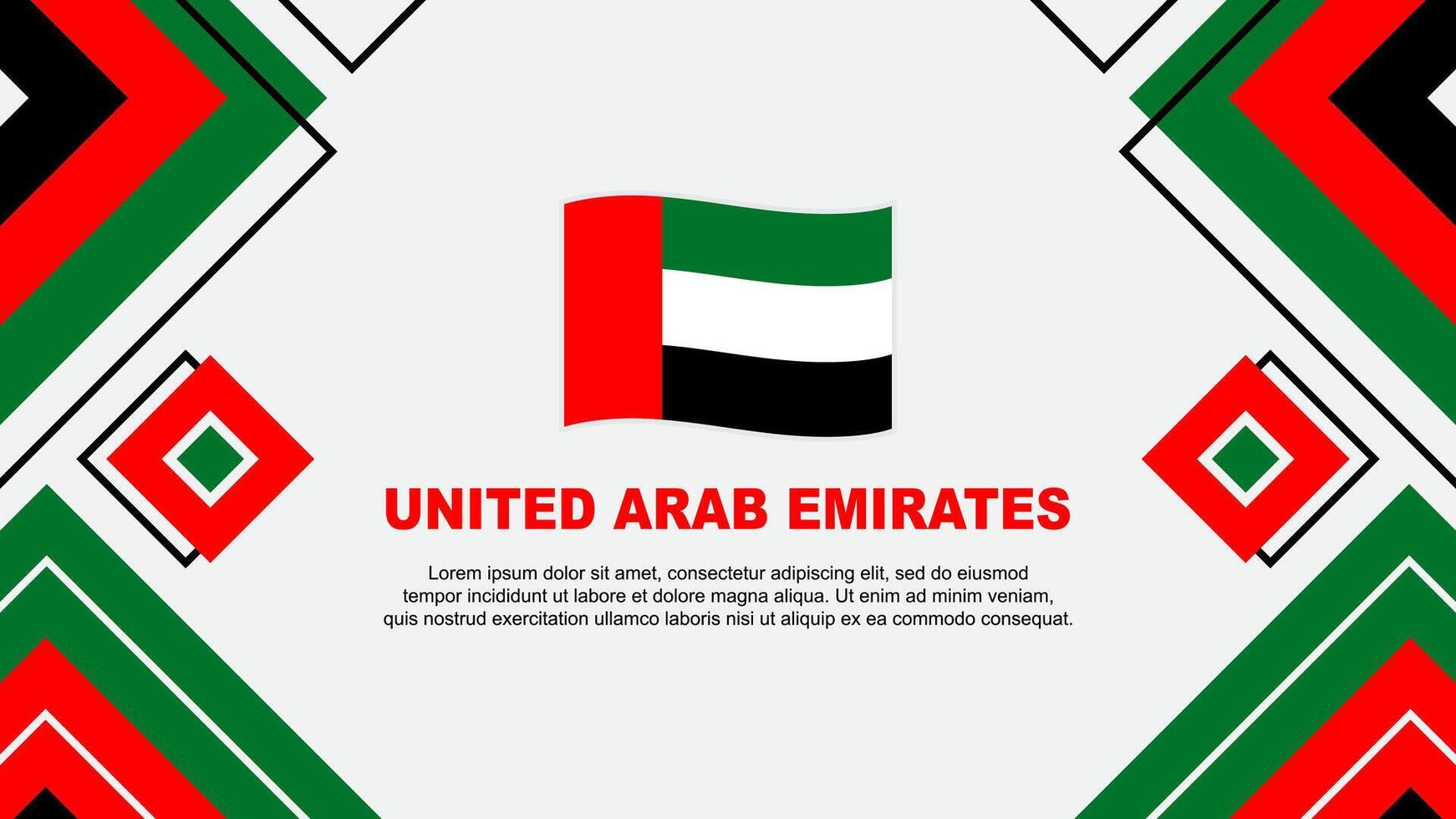 vereinigt arabisch Emirate Flagge abstrakt Hintergrund Design Vorlage. vereinigt arabisch Emirate Unabhängigkeit Tag Banner Hintergrund Vektor Illustration. Hintergrund