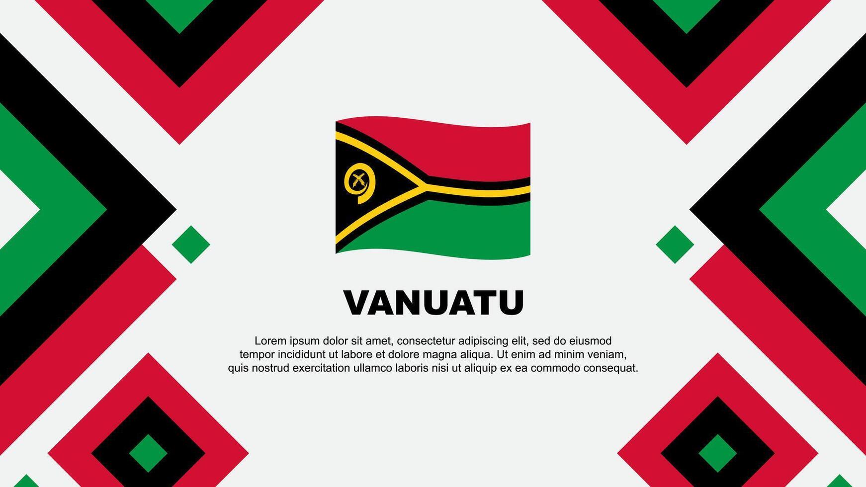 Vanuatu Flagge abstrakt Hintergrund Design Vorlage. Vanuatu Unabhängigkeit Tag Banner Hintergrund Vektor Illustration. Vanuatu Vorlage