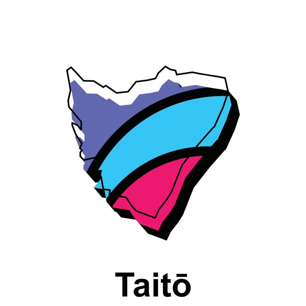 Karte Stadt von Taito bunt Design, Karte mit Gliederung Vektor Illustration, Logo zum Ihre Unternehmen und Ihre usw