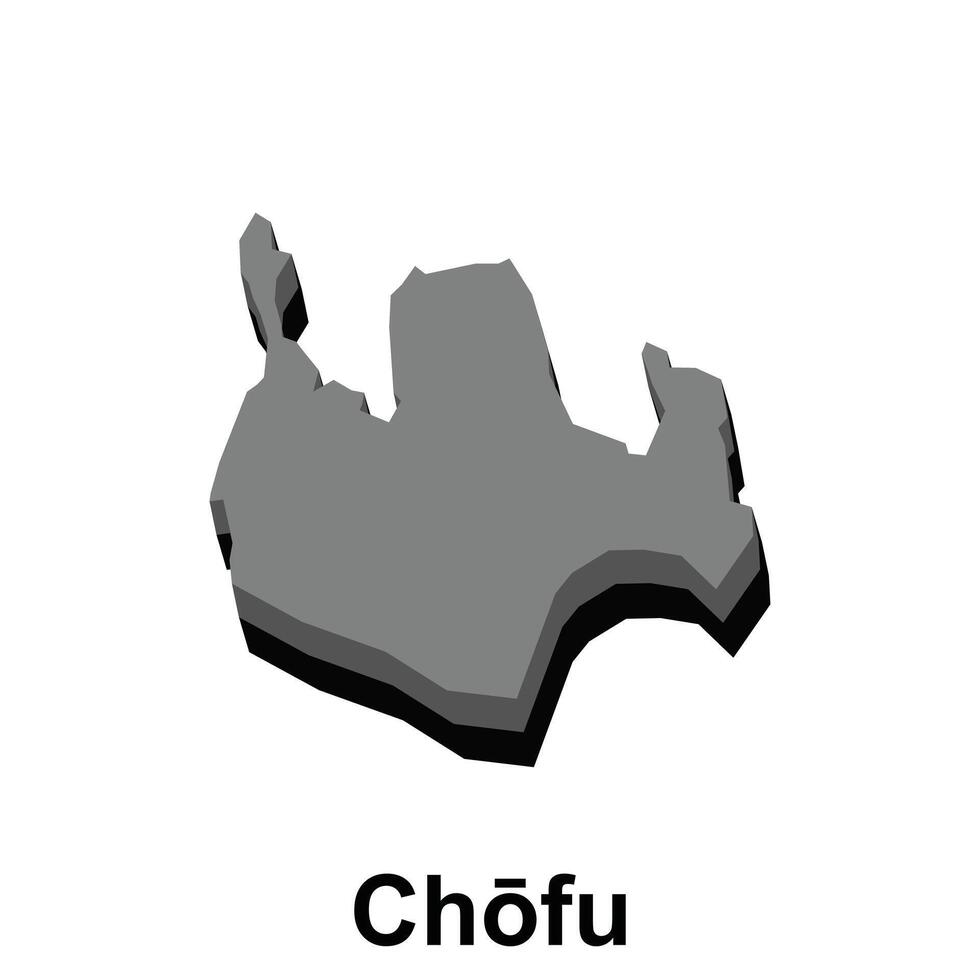 Karte von Chofu grau Farbe Vektor Design, Karte auf Weiß Hintergrund