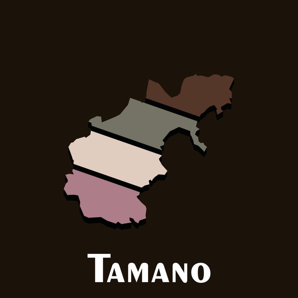japan prefektur Karta med stad av tamano enkel design på brun bakgrund vektor