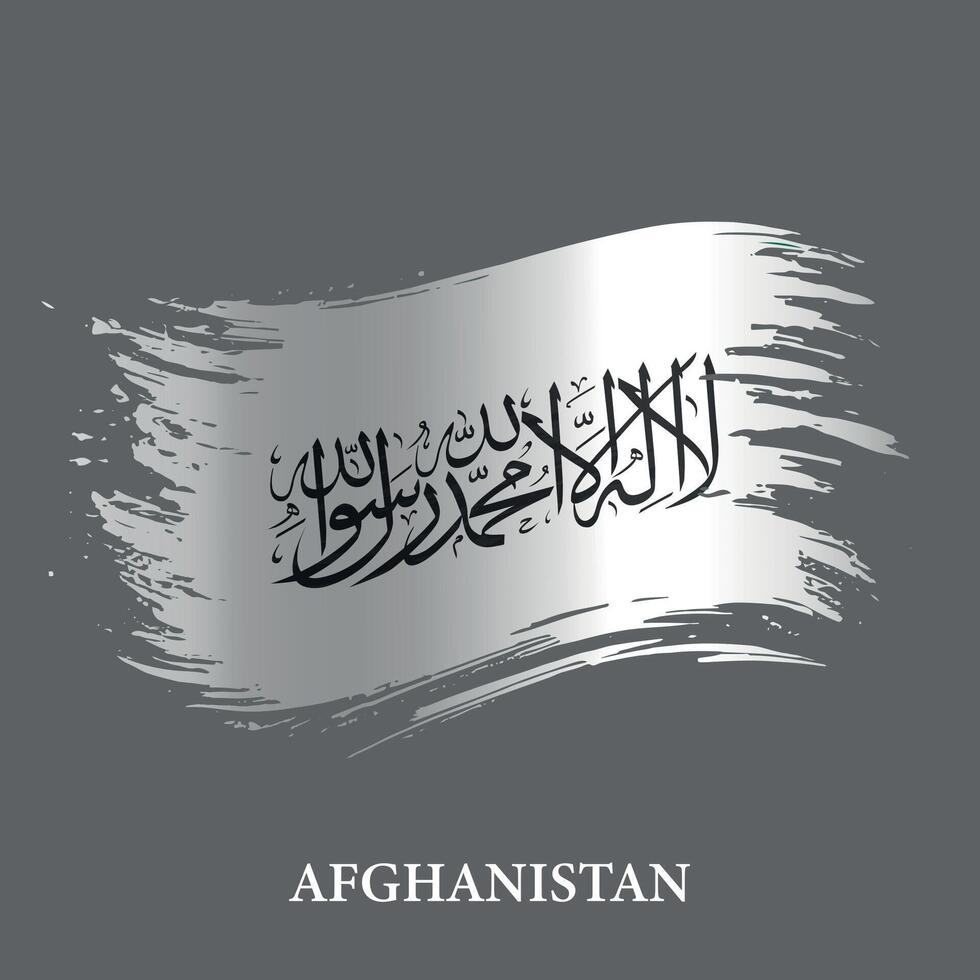grunge flagga av Afghanistan, borsta stroke bakgrund vektor