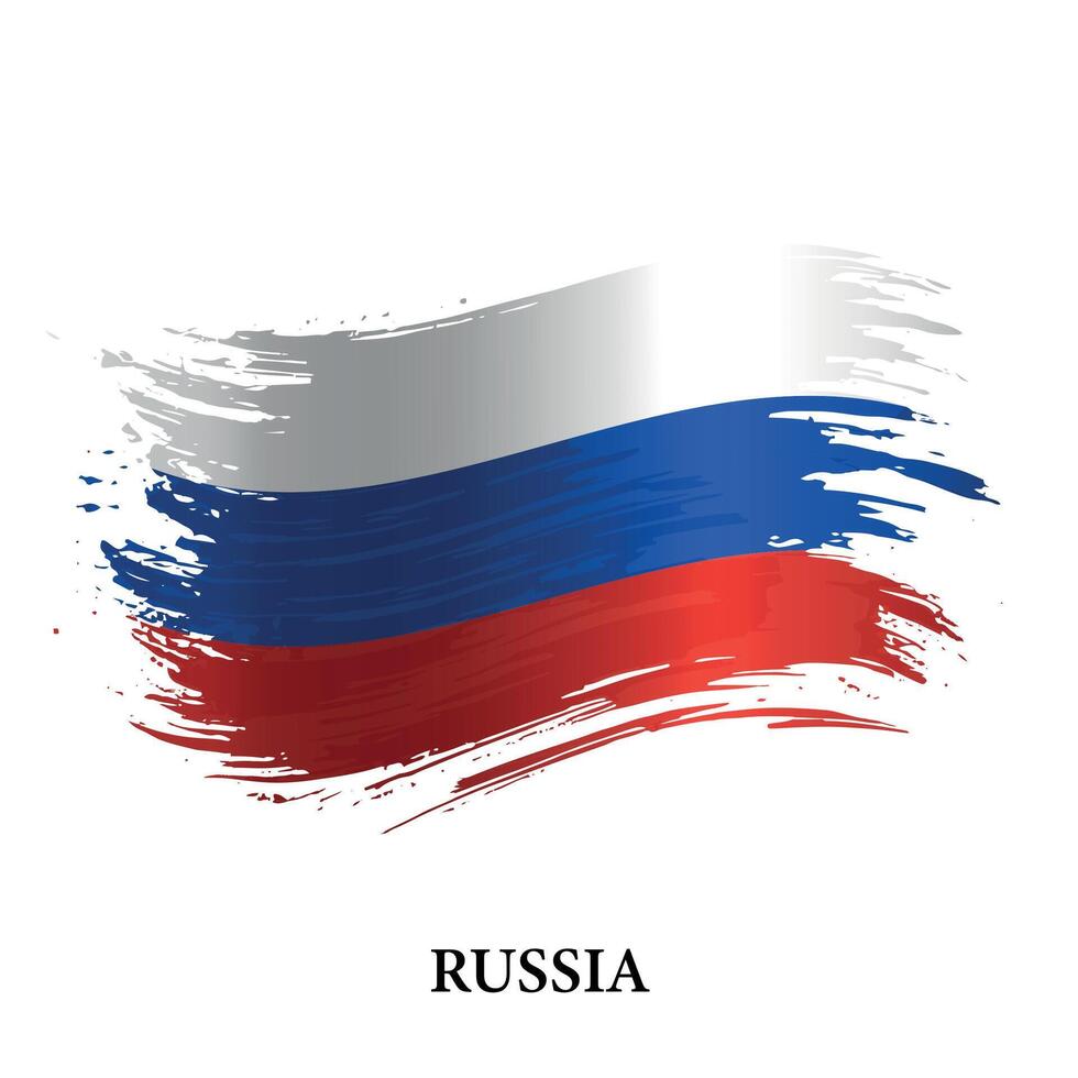 Grunge Flagge von Russland, Bürste Schlaganfall Vektor