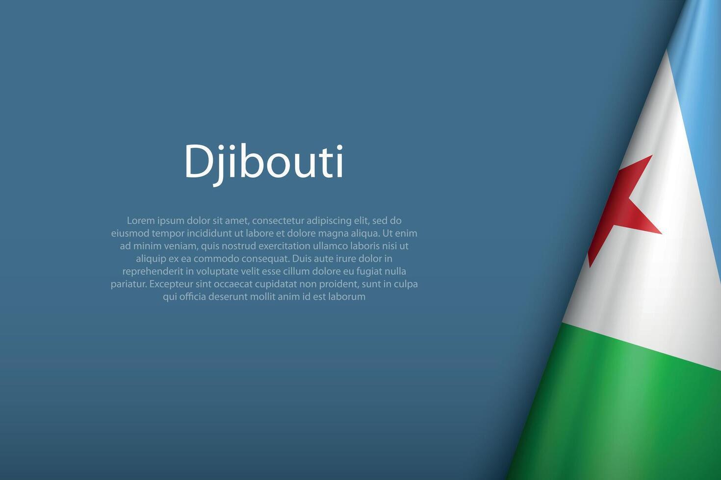 Dschibuti National Flagge isoliert auf Hintergrund mit Copyspace vektor