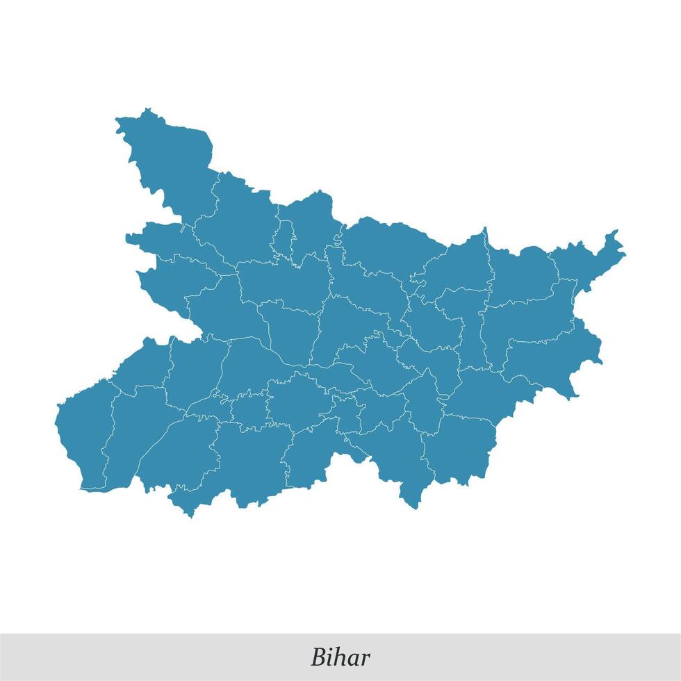 Karte von Bihar ist ein Zustand von Indien mit Bezirke vektor