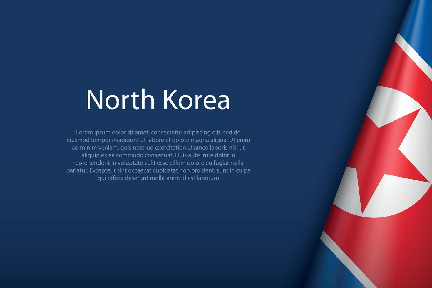 Norden Korea National Flagge isoliert auf Hintergrund mit Copyspace vektor