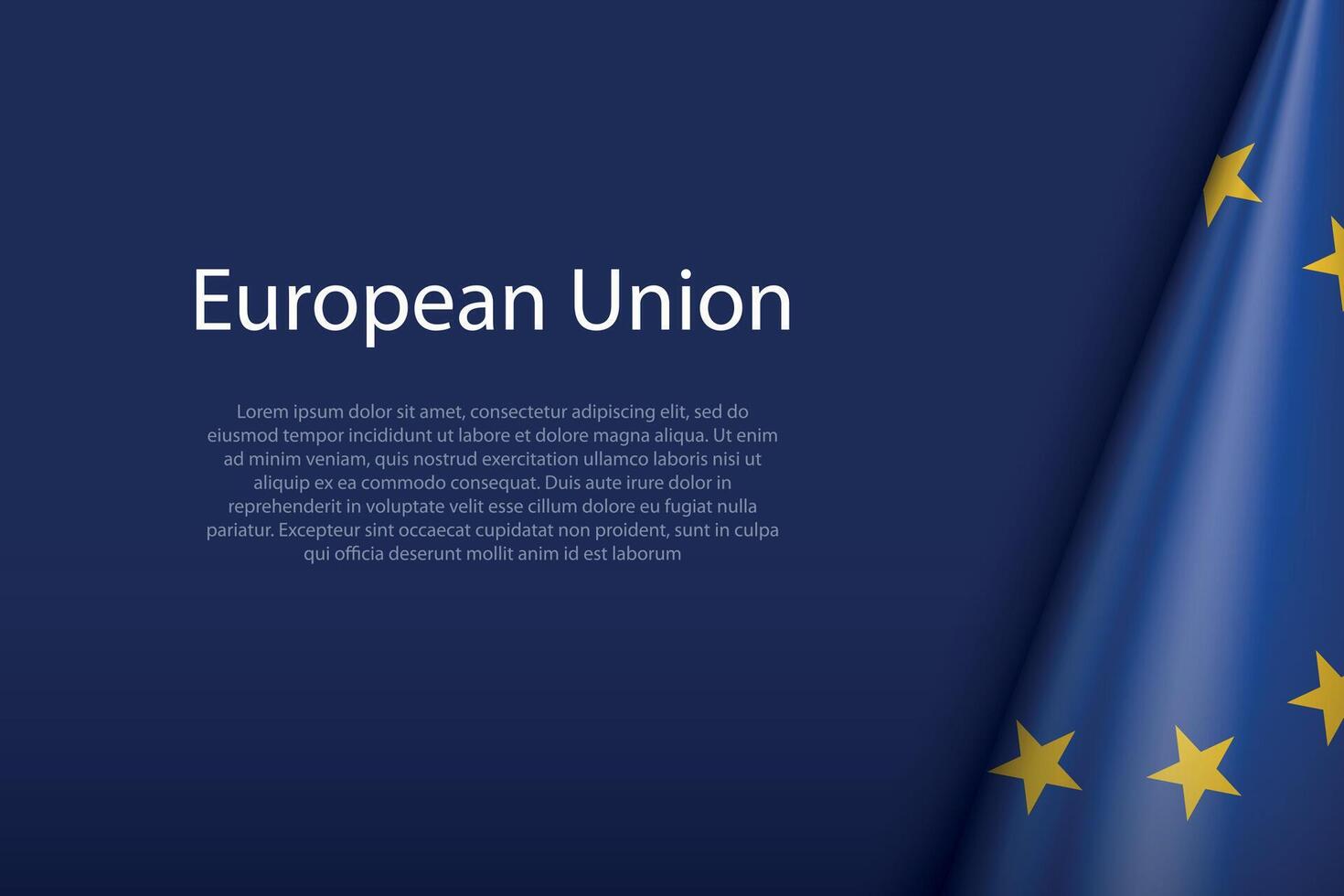 europäisch Union National Flagge isoliert auf Hintergrund mit Copyspace vektor