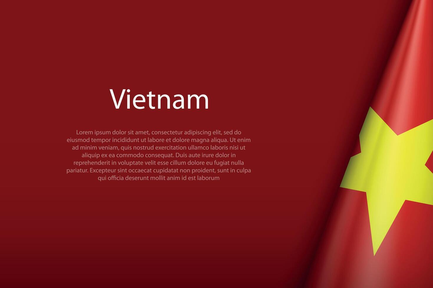 vietnam nationell flagga isolerat på bakgrund med copy vektor