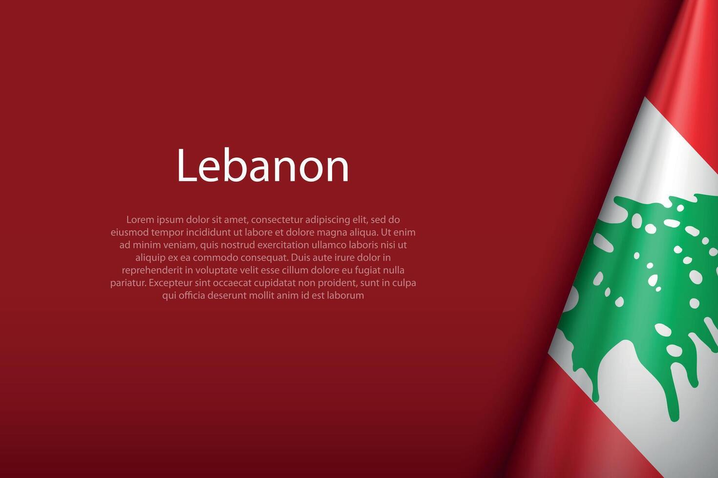 Libanon National Flagge isoliert auf Hintergrund mit Copyspace vektor