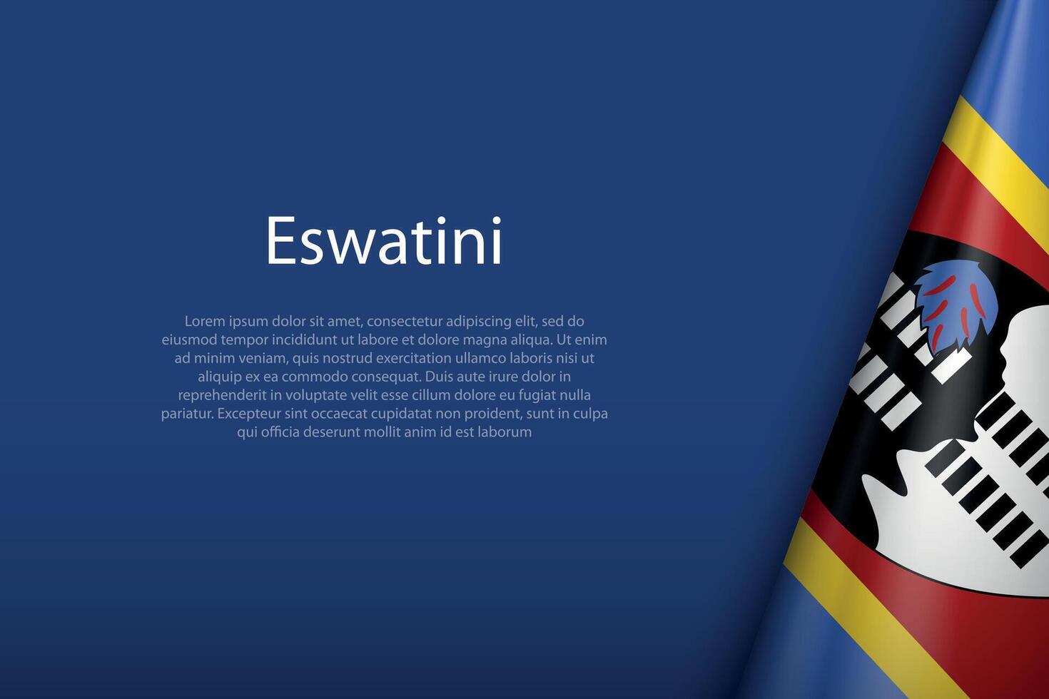 eswatini National Flagge isoliert auf Hintergrund mit Copyspace vektor