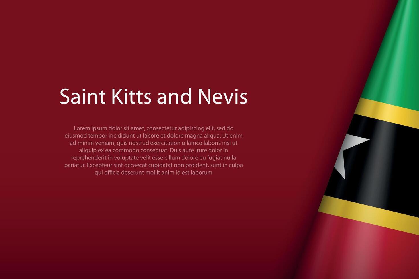 helgon kitts och nevis nationell flagga isolerat på bakgrund med copy vektor