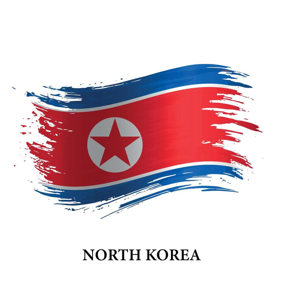 Grunge Flagge von Norden Korea, Bürste Schlaganfall Hintergrund vektor