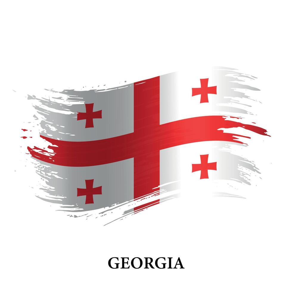grunge flagga av georgien, borsta stroke vektor