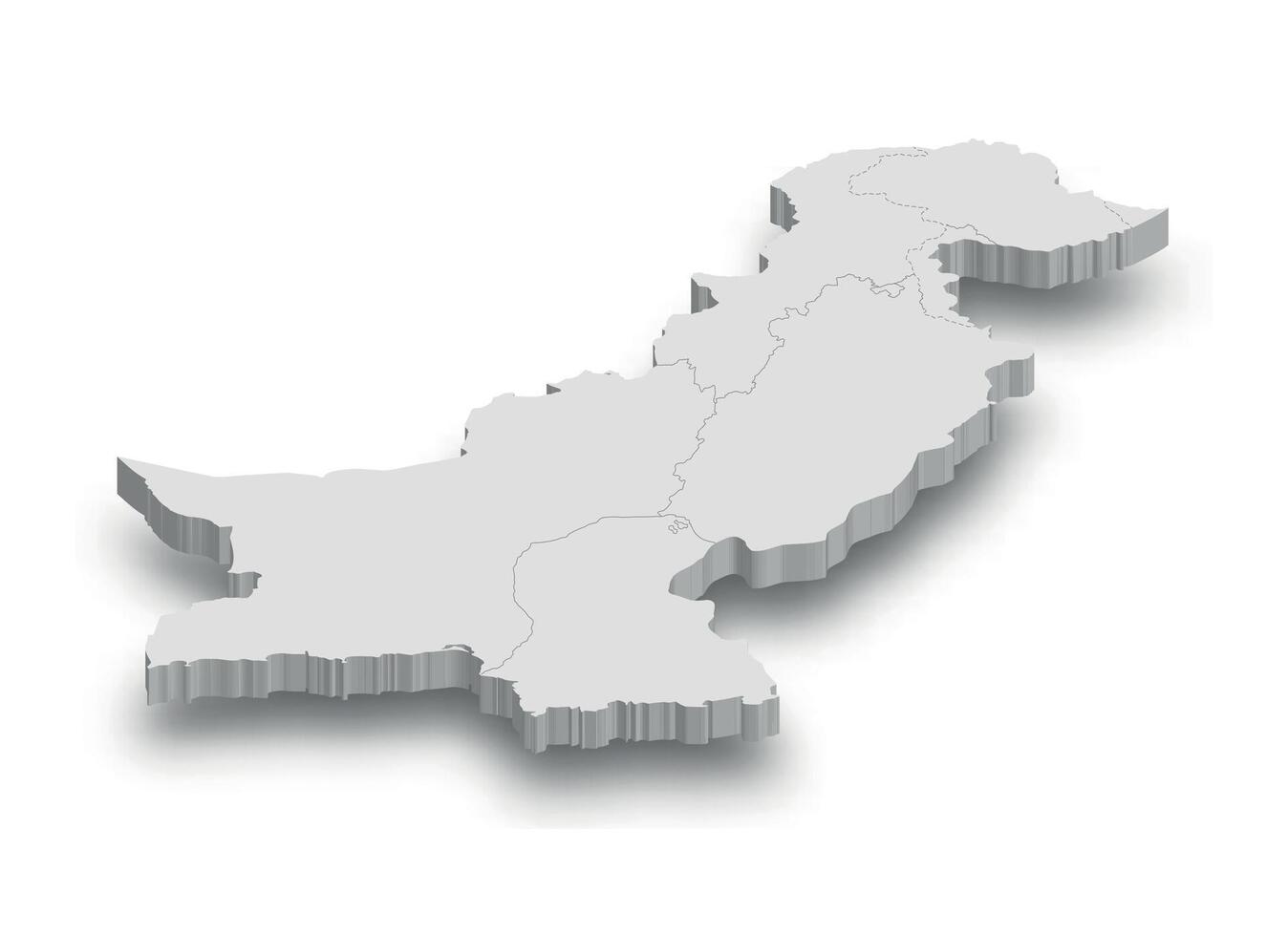 3d Pakistan Weiß Karte mit Regionen isoliert vektor