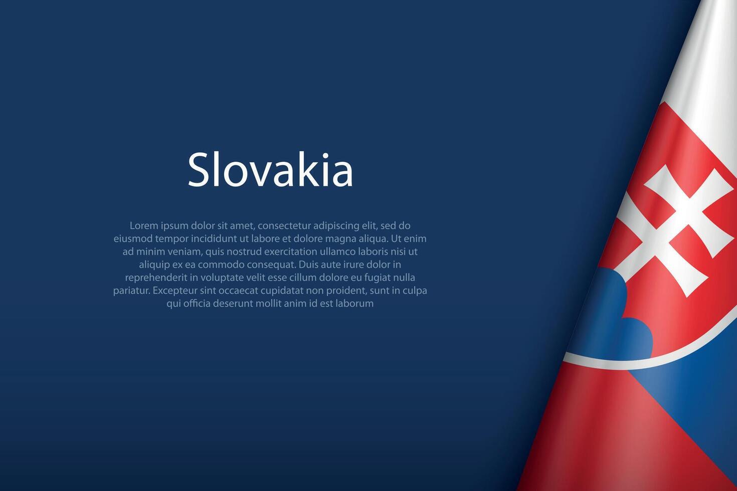 Slowakei National Flagge isoliert auf Hintergrund mit Copyspace vektor