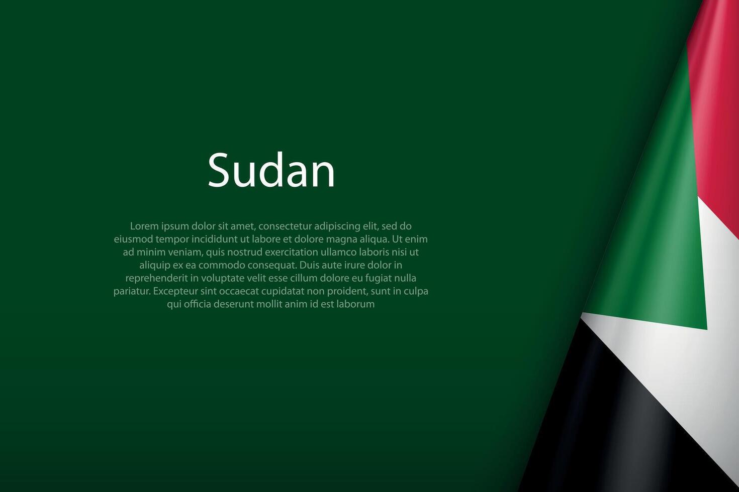 Sudan National Flagge isoliert auf Hintergrund mit Copyspace vektor