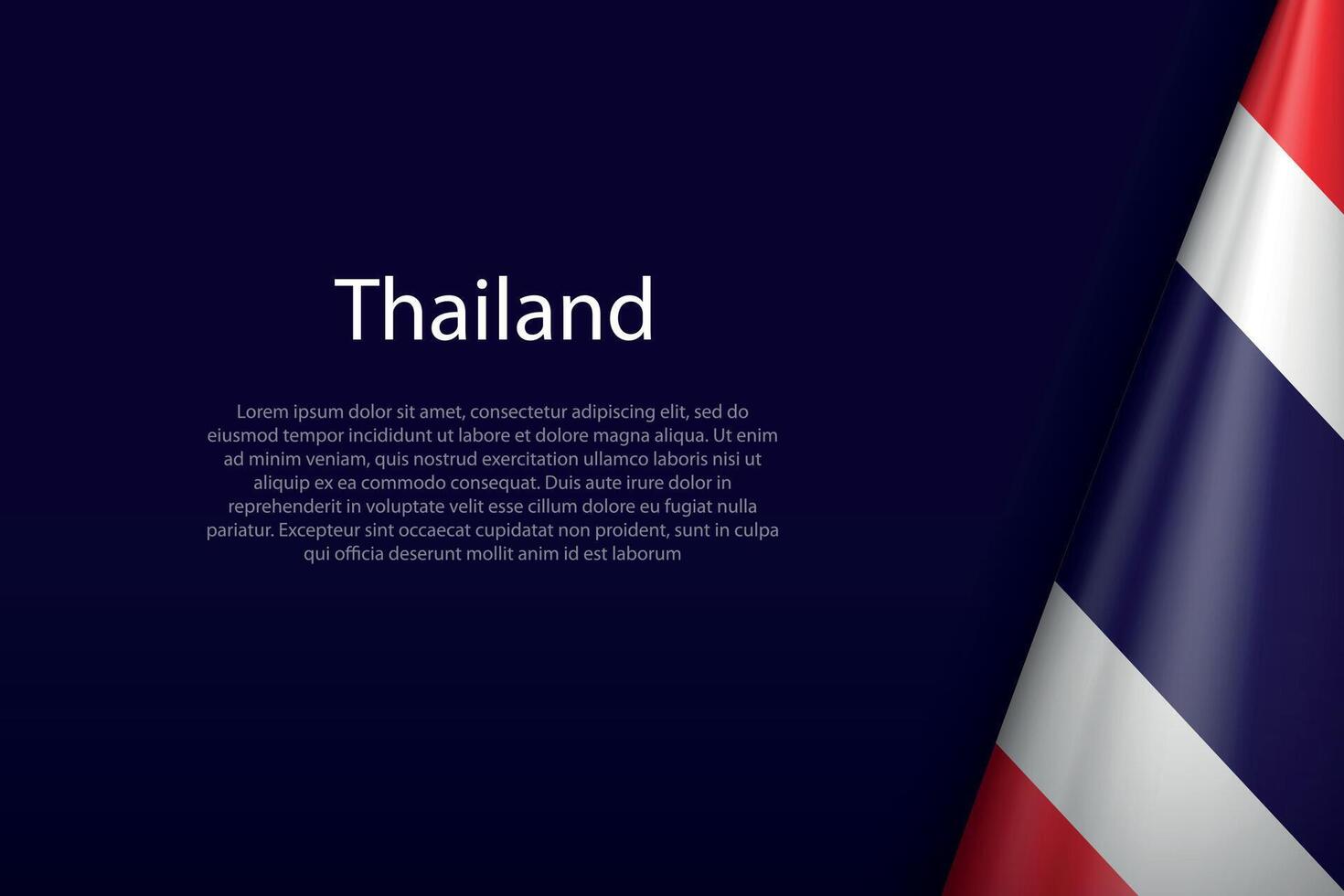 thailand nationell flagga isolerat på bakgrund med copy vektor