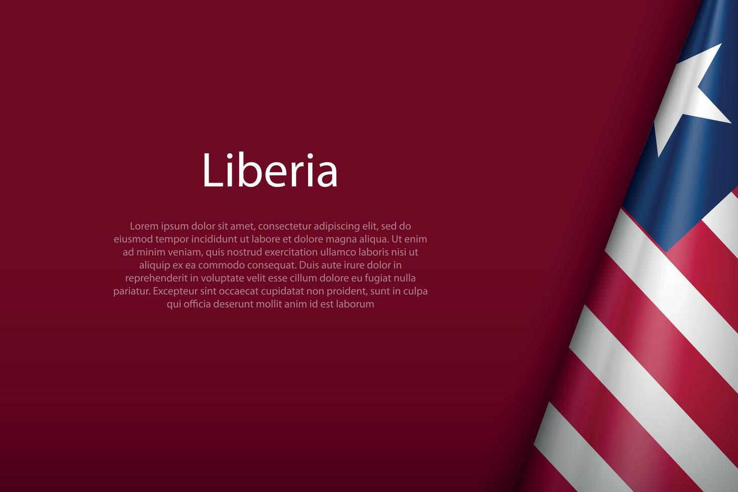 Liberia National Flagge isoliert auf Hintergrund mit Copyspace vektor