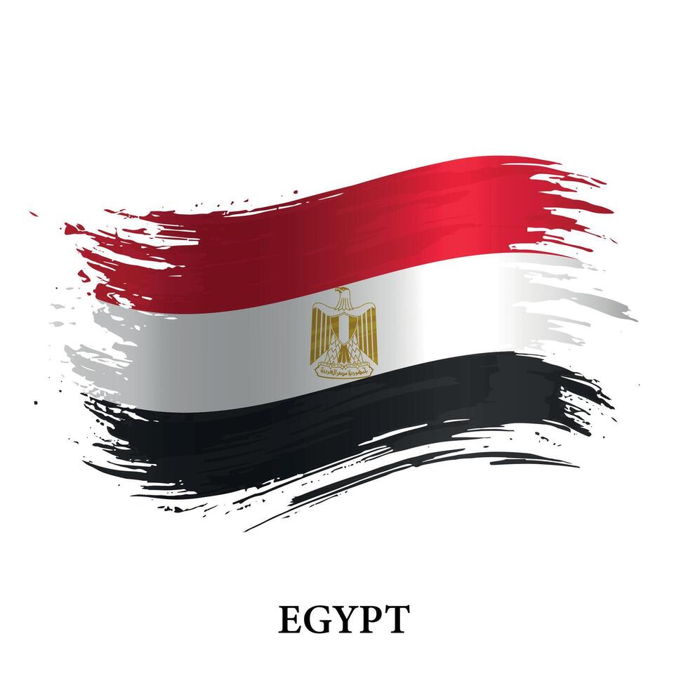 Grunge Flagge von Ägypten, Bürste Schlaganfall Vektor