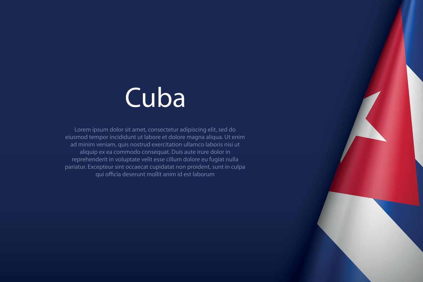 Kuba National Flagge isoliert auf Hintergrund mit Copyspace vektor