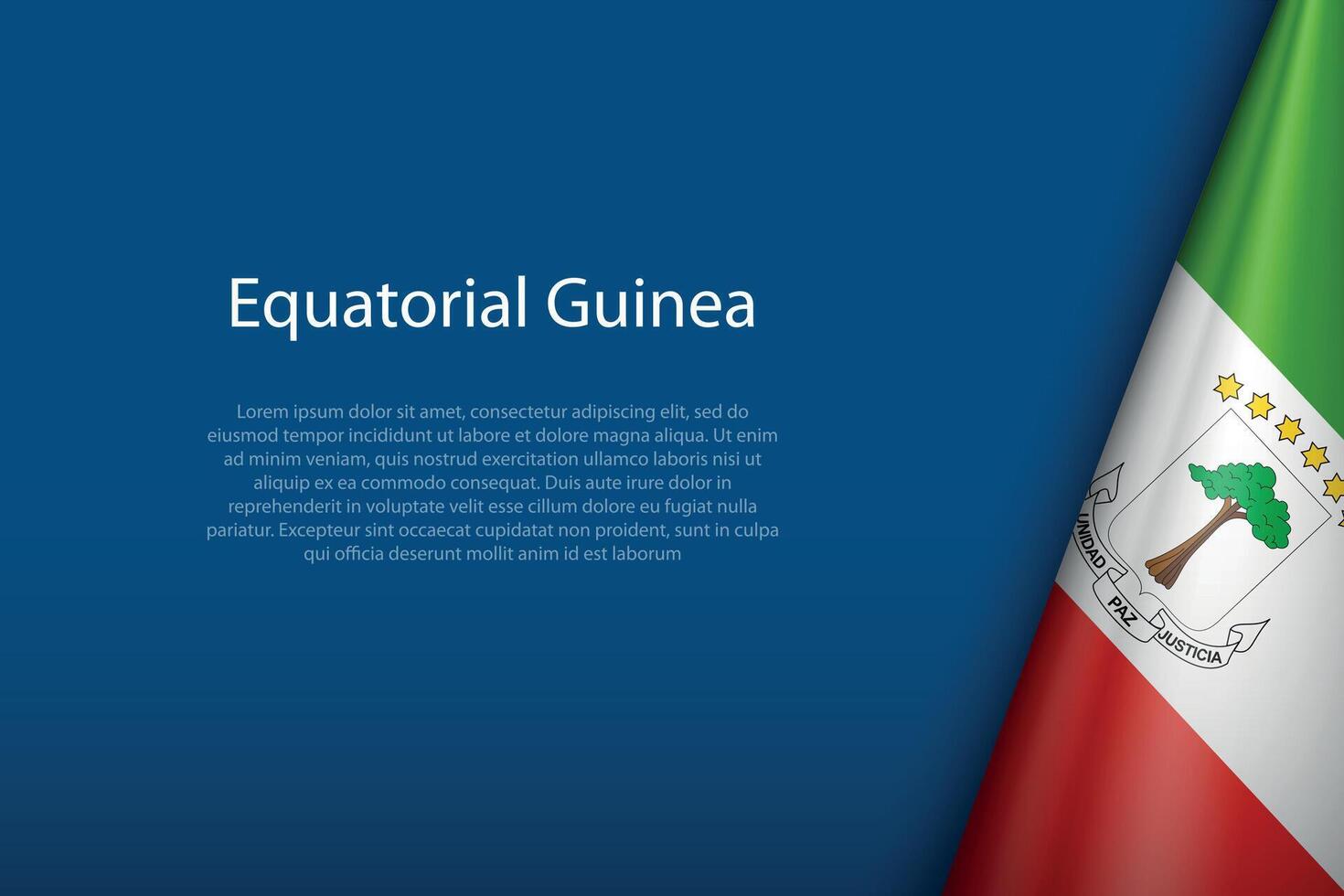äquatorial Guinea National Flagge isoliert auf Hintergrund mit Copyspace vektor