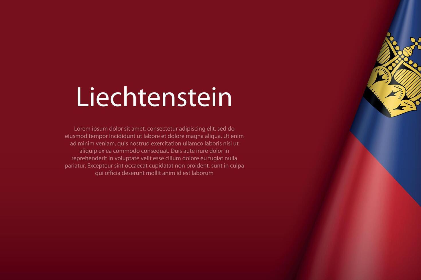 Liechtenstein National Flagge isoliert auf Hintergrund mit Copyspace vektor