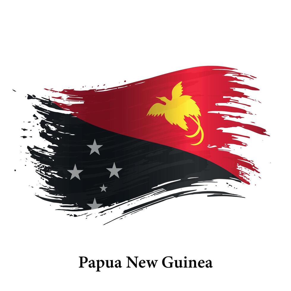 Grunge Flagge von Papua Neu Guinea, Bürste Schlaganfall Vektor