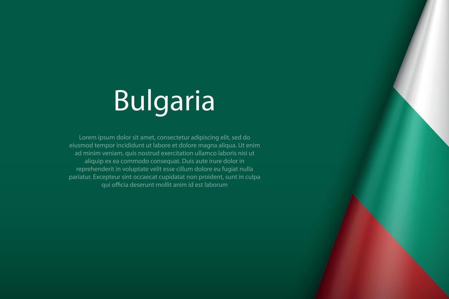 Bulgarien National Flagge isoliert auf Hintergrund mit Copyspace vektor