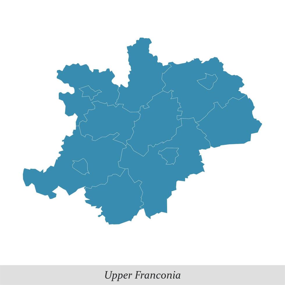 Karta av övre franconia är en område i bavaria stat av Tyskland vektor