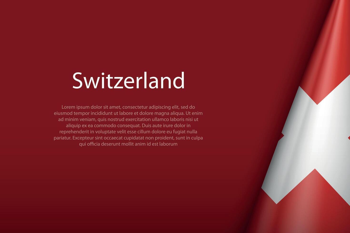 Schweiz National Flagge isoliert auf Hintergrund mit Copyspace vektor