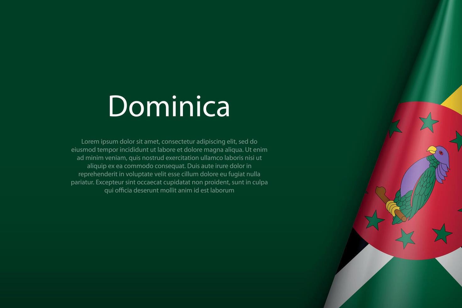 Dominica National Flagge isoliert auf Hintergrund mit Copyspace vektor