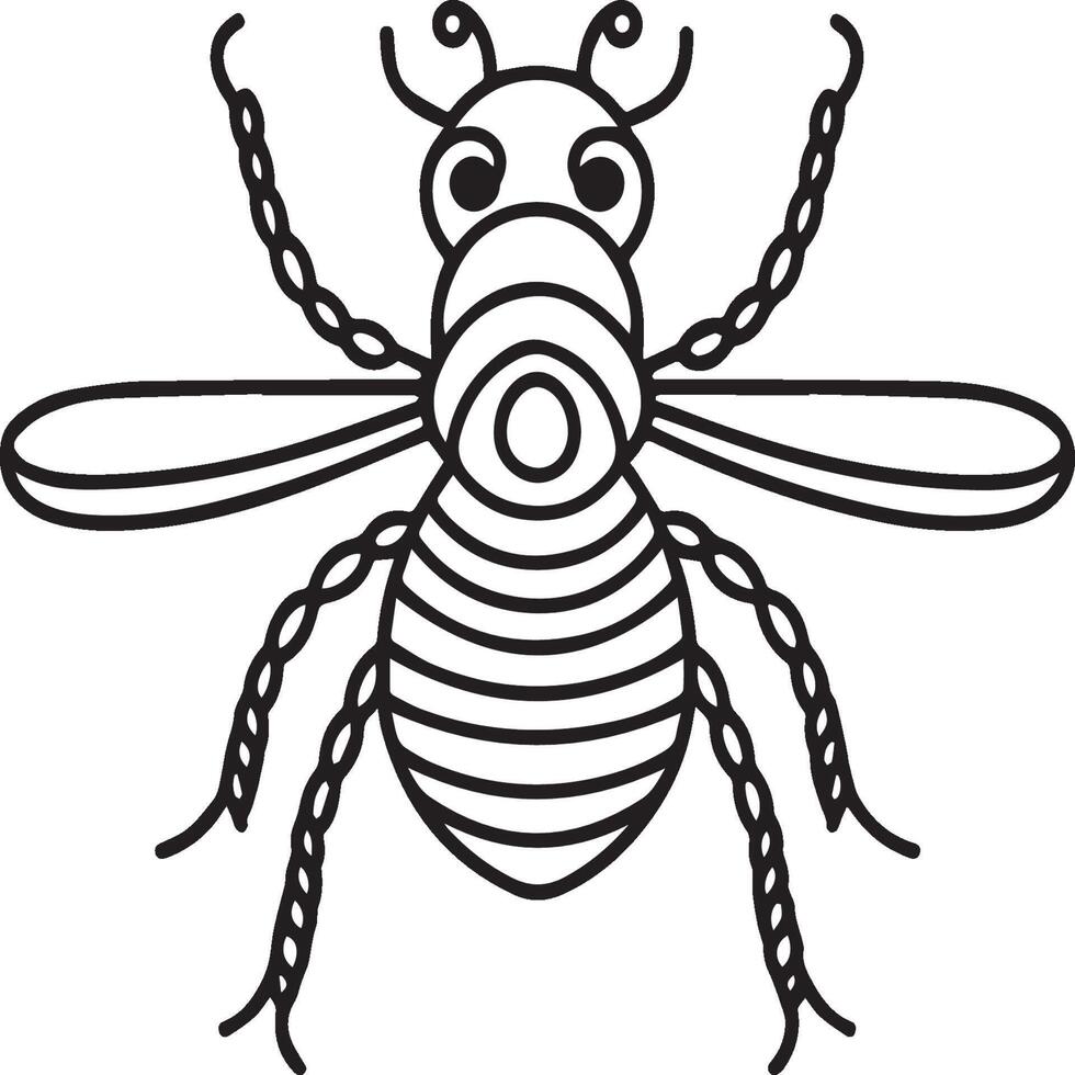 insekter färg sidor för färg bok. insekter översikt vektor. vektor