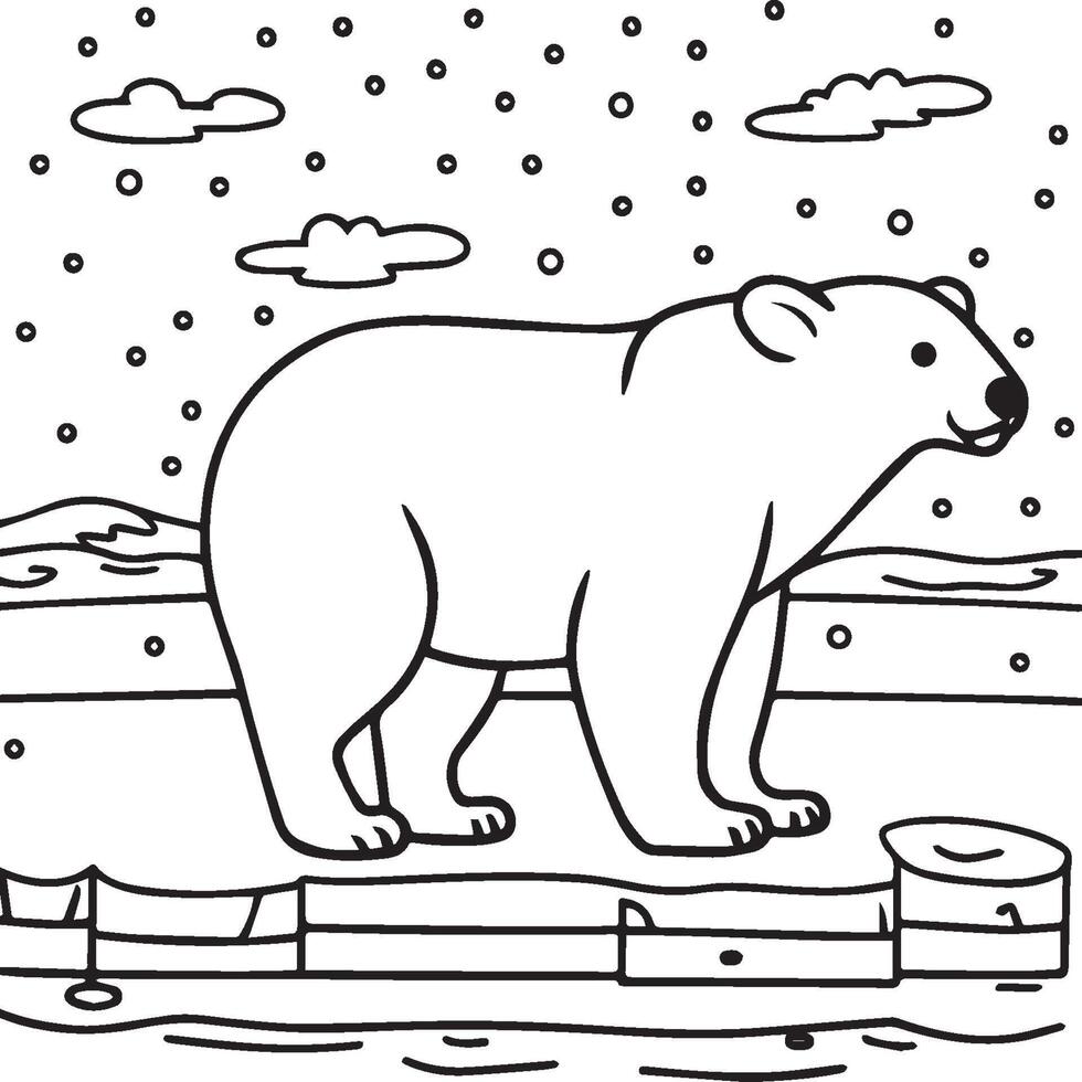 Polar- Tiere Färbung Seiten. Tiere Färbung Seiten. Polar- Tier Gliederung Vektor