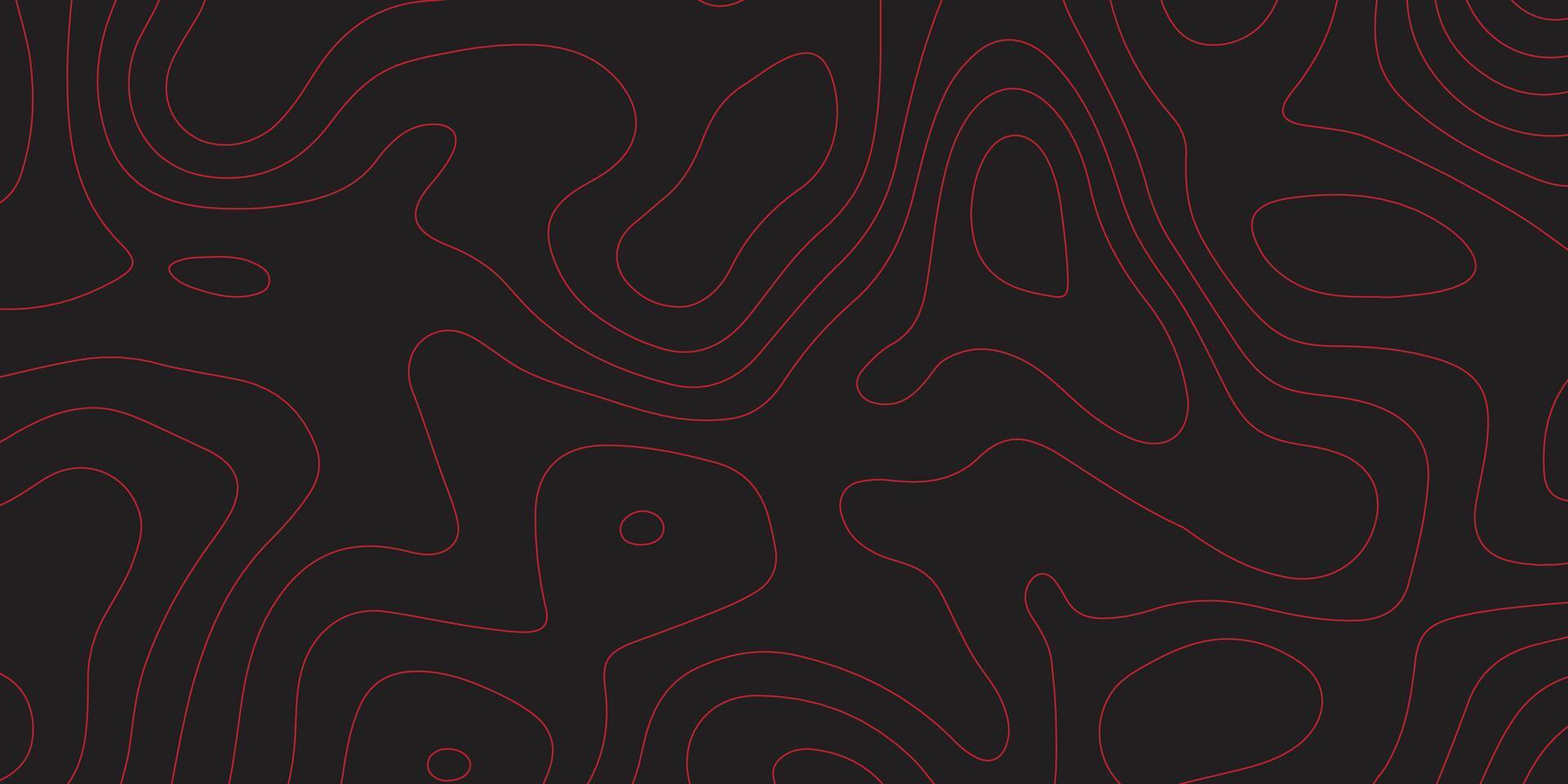 sömlös mönster med bakgrund. bakgrund med röd rader. topografisk röd linje på svart bakgrund textur vektor