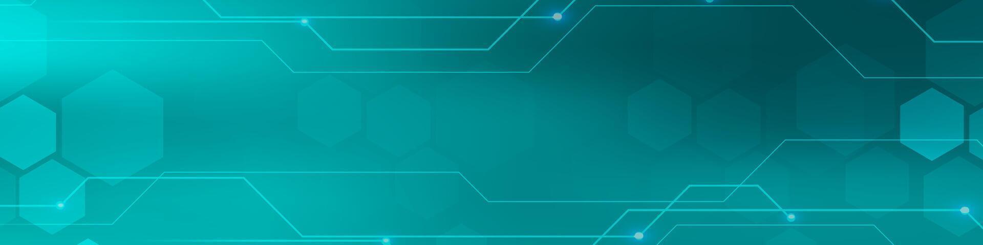 Gradient Digital Technologie Banner. futuristisch Banner zum verschiedene Design Projekte eine solche wie Webseiten, Präsentationen, drucken Materialien, Sozial Medien Beiträge vektor