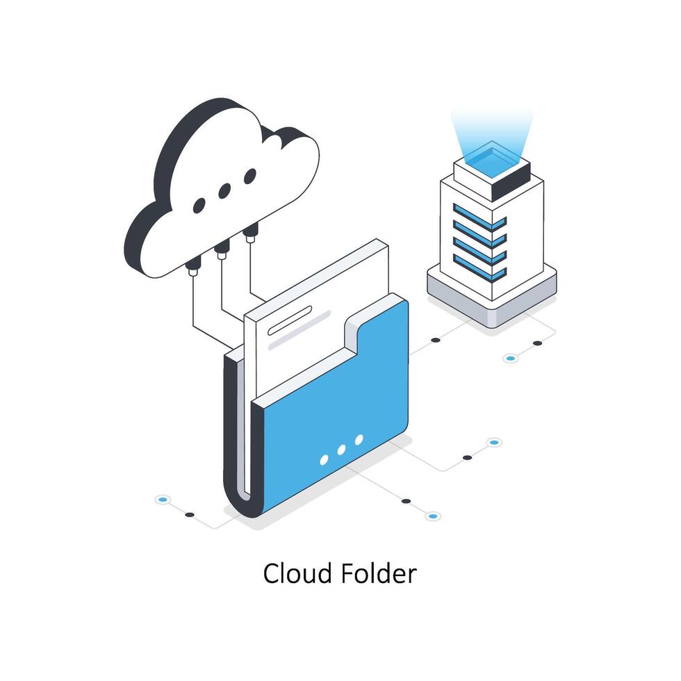 Wolke Mappe isometrisch Lager Illustration. eps Datei Lager Illustration. vektor