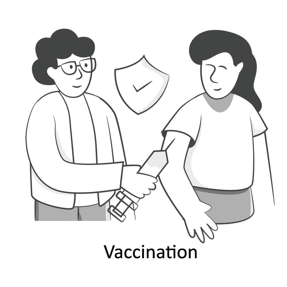 vaccination platt stil design vektor illustration. stock illustration