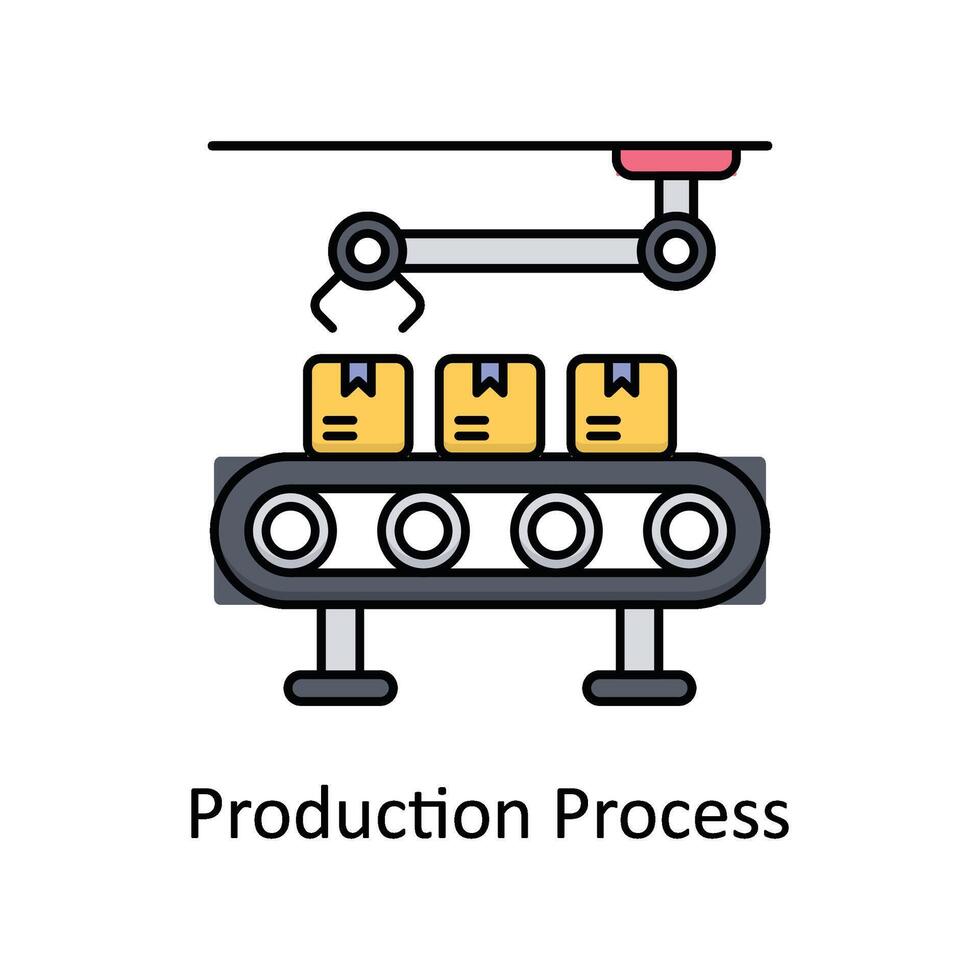 produktion bearbeta vektor fylld översikt ikon design illustration. tillverkning enheter symbol på vit bakgrund eps 10 fil