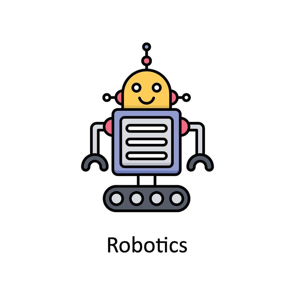 Robotik Vektor gefüllt Gliederung Symbol Design Illustration. Herstellung Einheiten Symbol auf Weiß Hintergrund eps 10 Datei