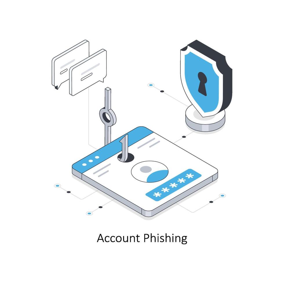 Konto Phishing isometrisch Lager Illustration. eps Datei Lager Illustration. vektor