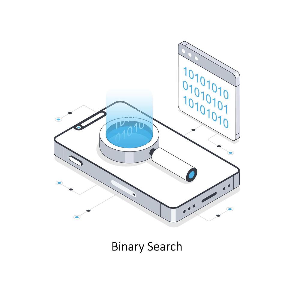 binär Sök isometrisk stock illustration. eps fil stock illustration. vektor